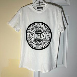 Balmain Paris Big Logo Tshirt White Small.